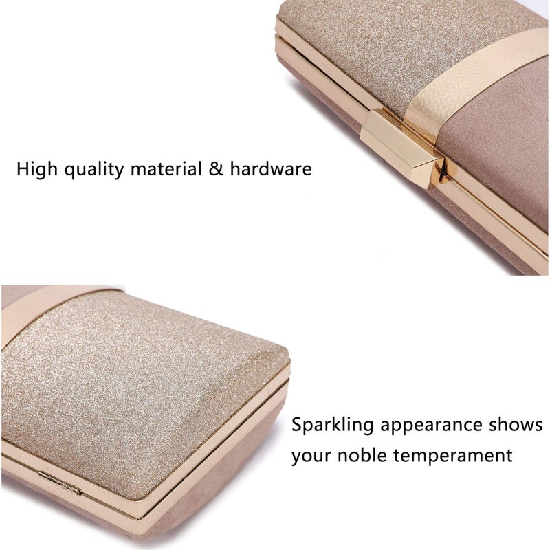 CARIEDO Glittery Color-Block Evening Clutch Bag for Women Sparkly Party Clutch Purse Elegant Wedding Prom Evening bag - Image 5